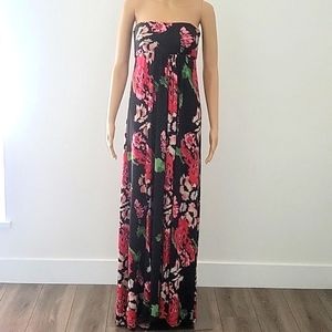Floral Strapless Maxi Dress